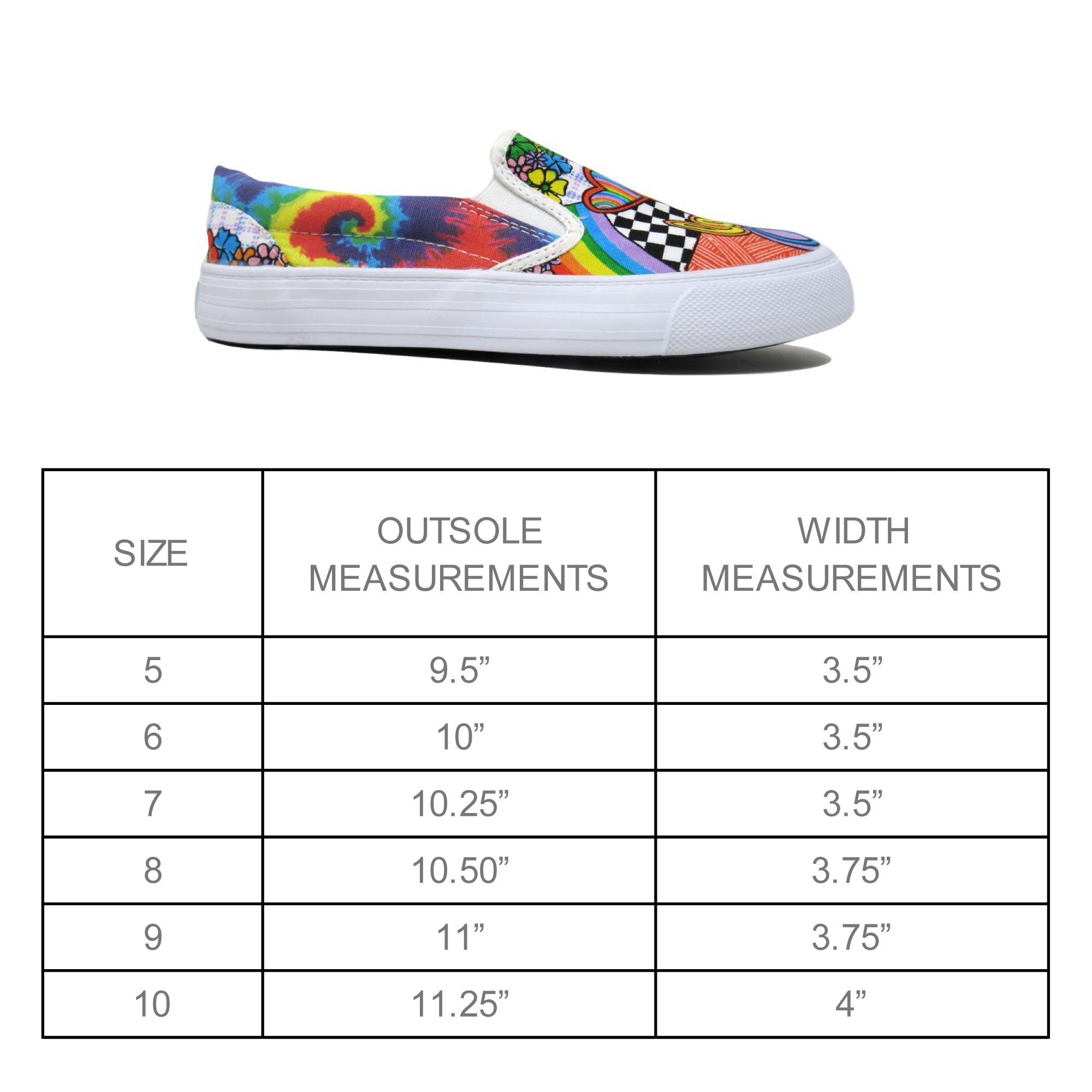 SIZE CHART PEACE-AND-LOVE